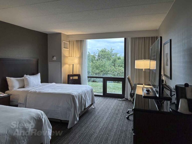 First floor room view Washington Dulles Airport Marriott hotel