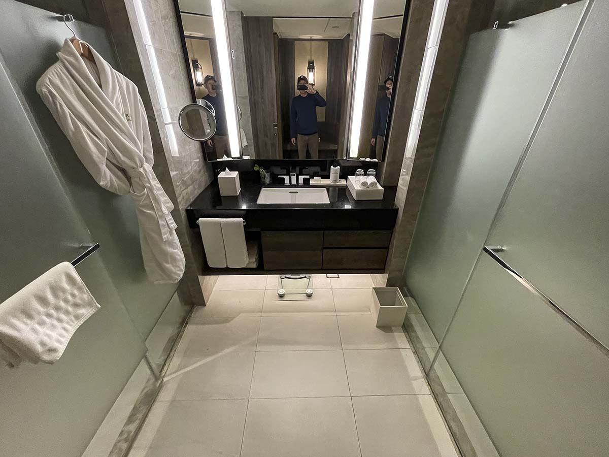 Bathroom in my room at the Conrad Manila Hotel 