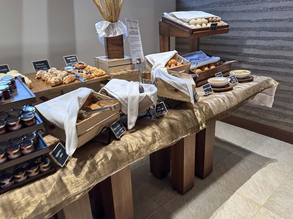 Conrad Manila Hotel breakfast buffet breads and pastries