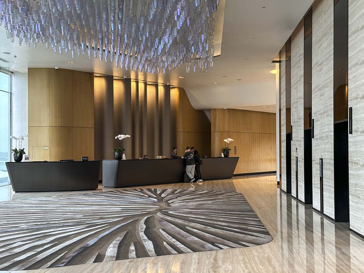 Conrad Manila hotel reception desk