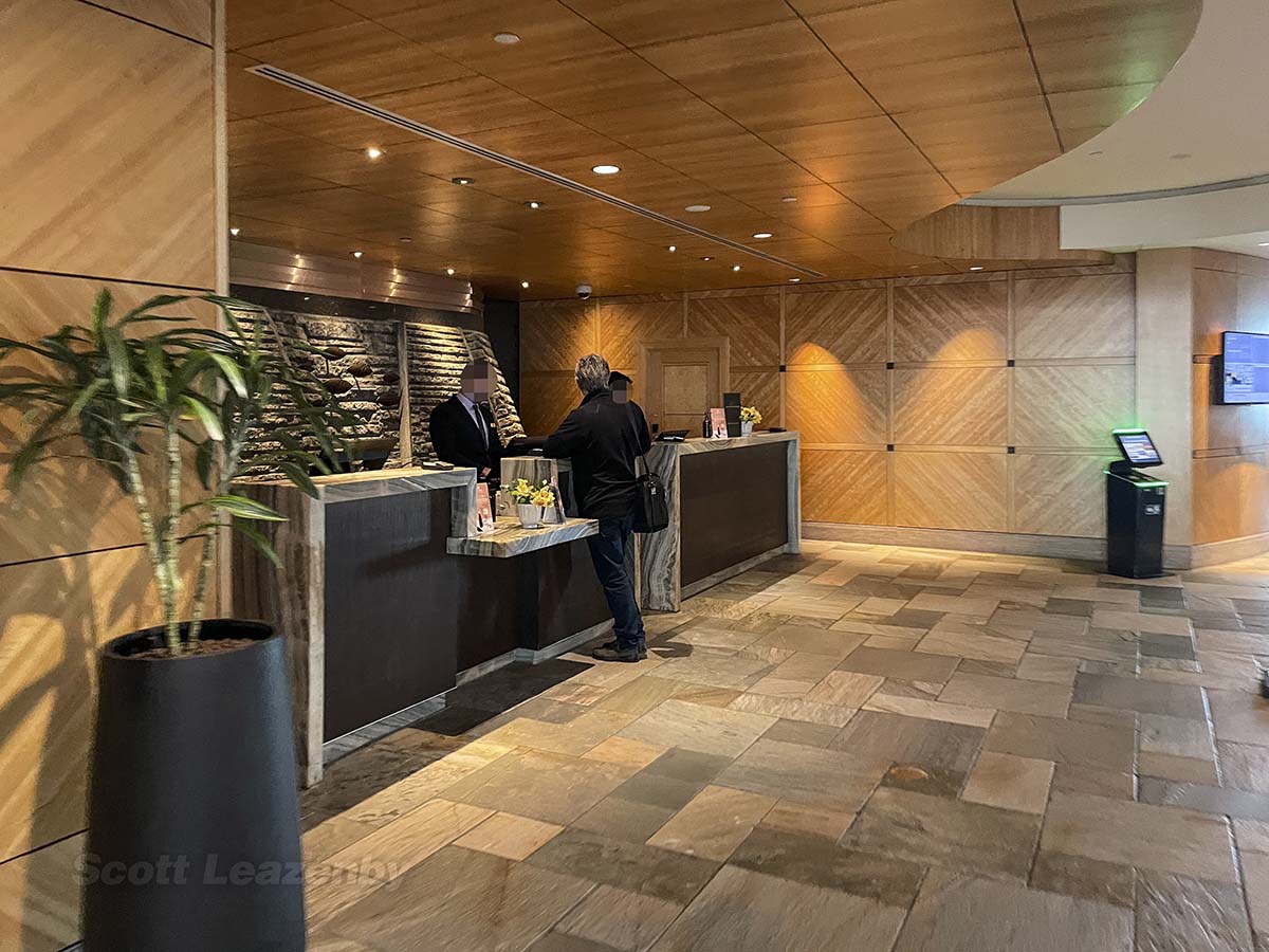 Fairmont YVR hotel reception desk