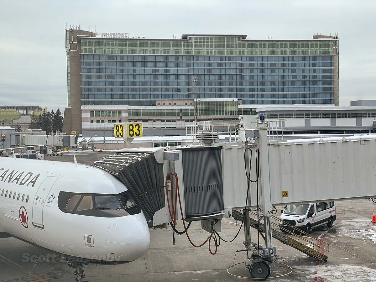 Exterior of the Fairmont Hotel at the Vancouver international airport