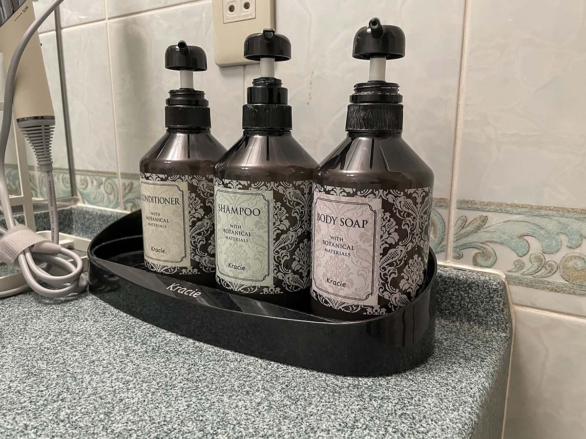 Soaps and lotions in my room at the Garden Hotel Narita