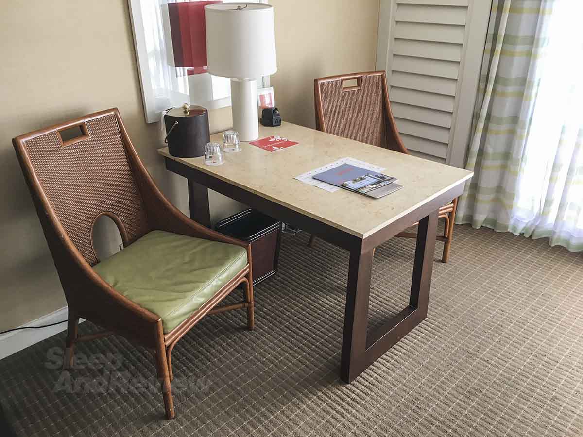 Hotel Del Coronado in room desk