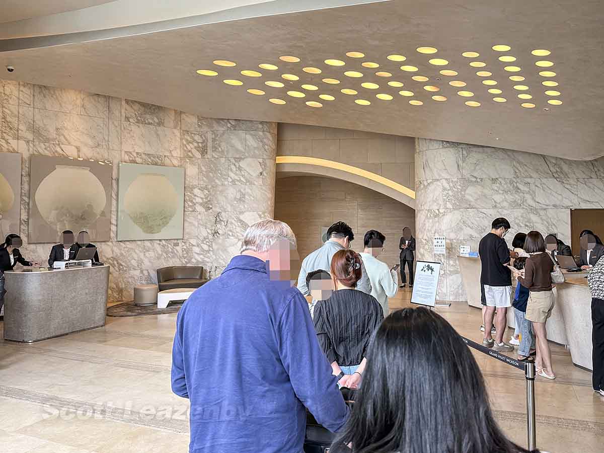 Incheon Grand Hyatt line to check in