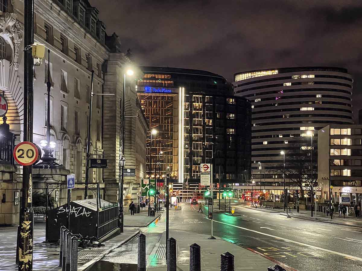 Exterior of the park plaza hotel in London