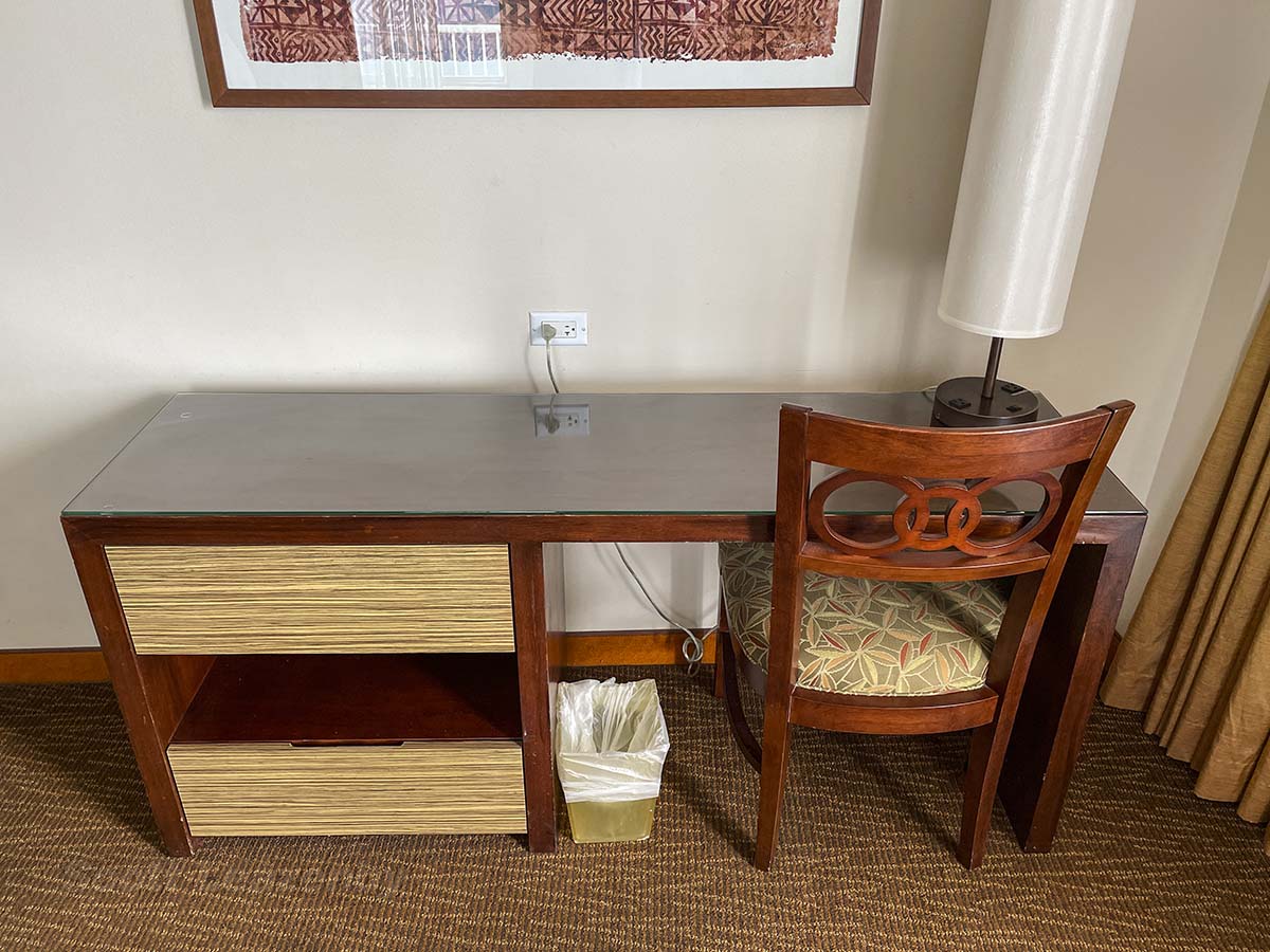Park Shore Waikiki in room desk and chair