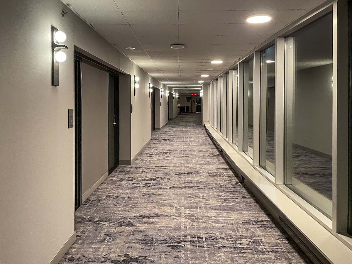 Sheraton YYZ eighth floor guest room hallway