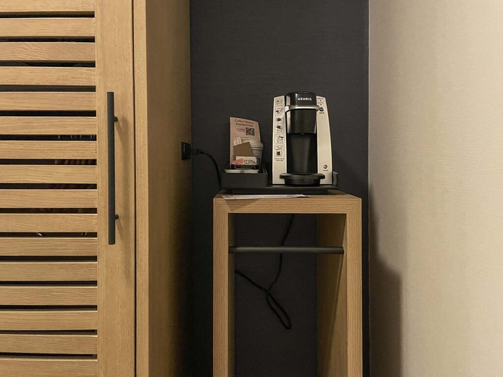 Keurig coffee machine in my room at the Sheraton YYZ