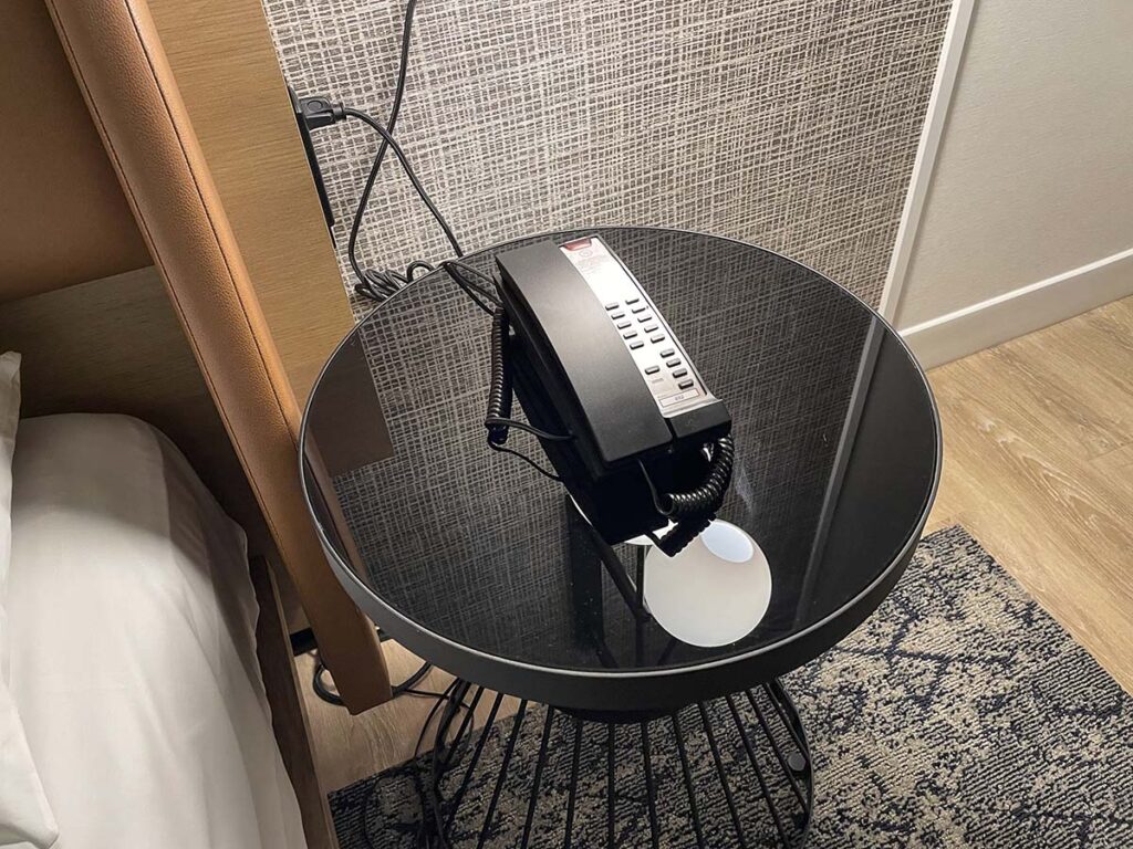Sheraton YYZ bedside table phone