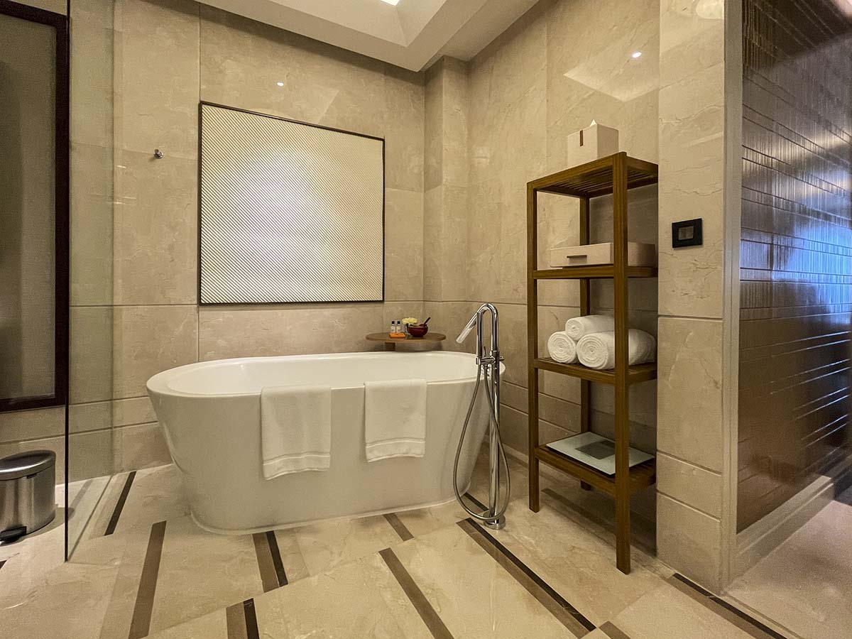 Full-size tub in my room at the Solaire Hotel Manila 