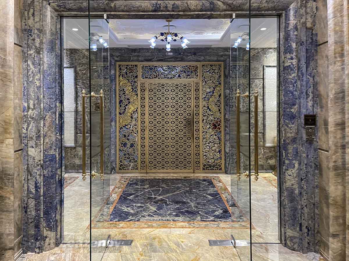 Entrance to the reception area on the seventh floor