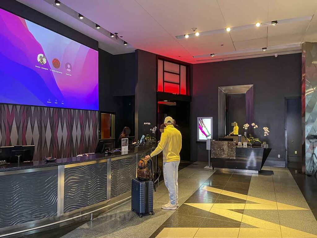 W hotel Seattle lobby and reception desk