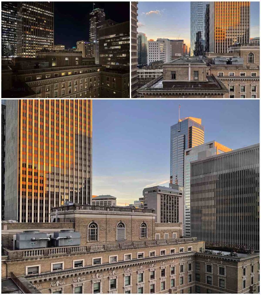 View from 18th floor room at the W Hotel downtown Seattle