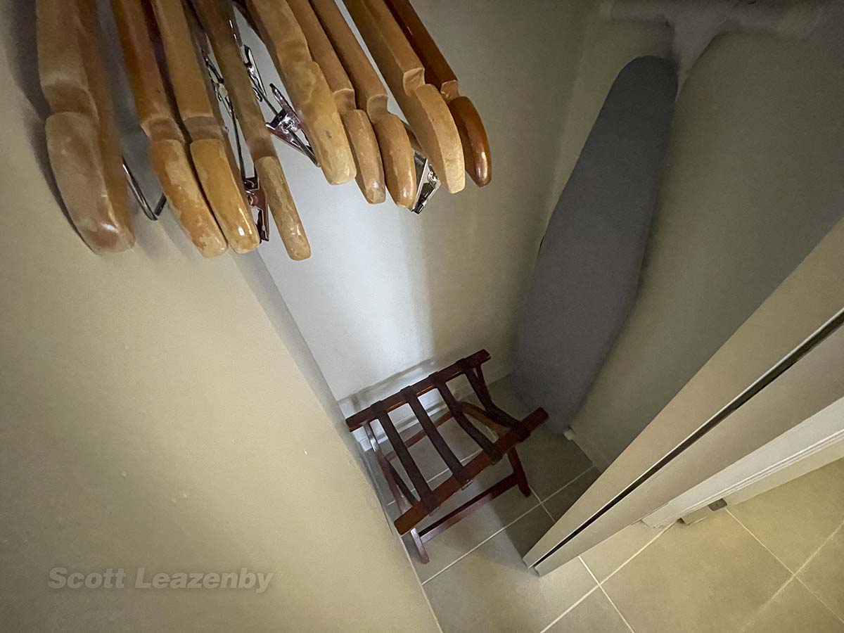 Closet with ironing board in my room at the Waikiki Malia Hotel