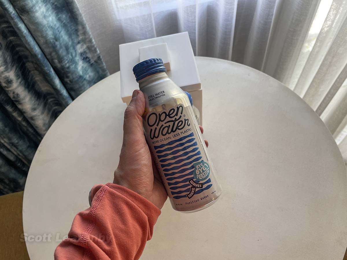 Complementary water in my room at the Waikiki Malia Hotel 