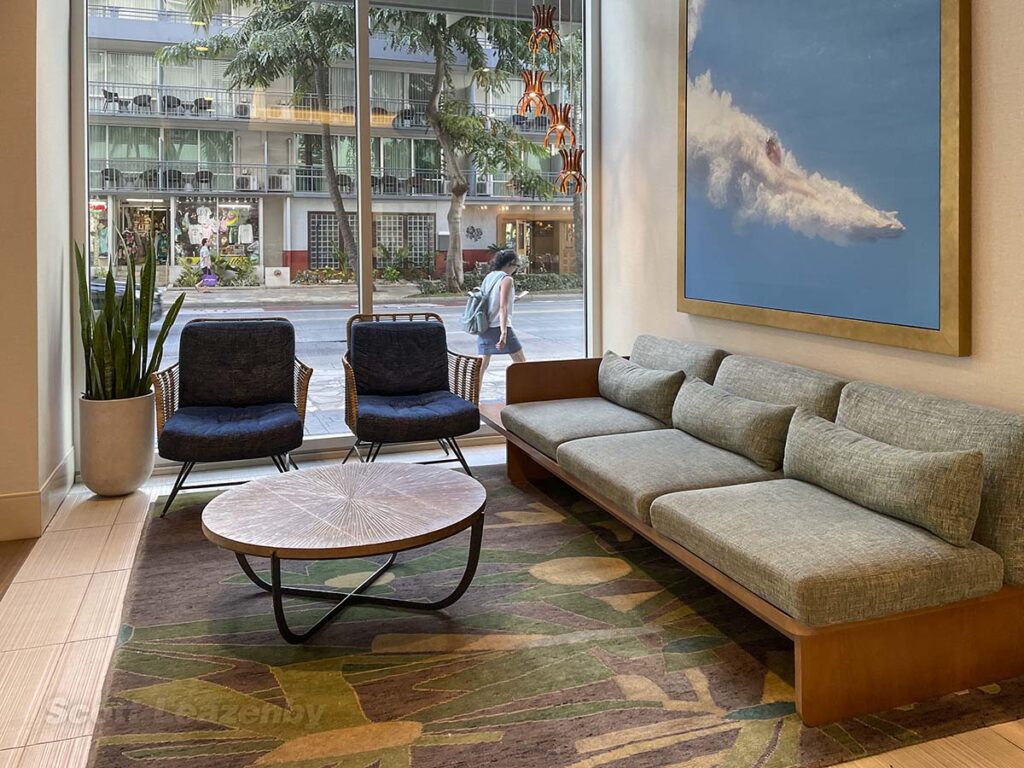 Lobby lounge with large window