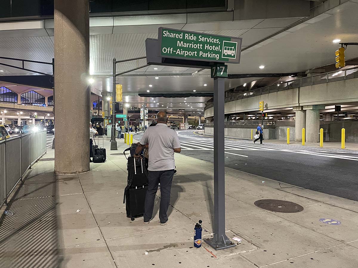 Marriott hotel shuttle bus pick up Newark airport