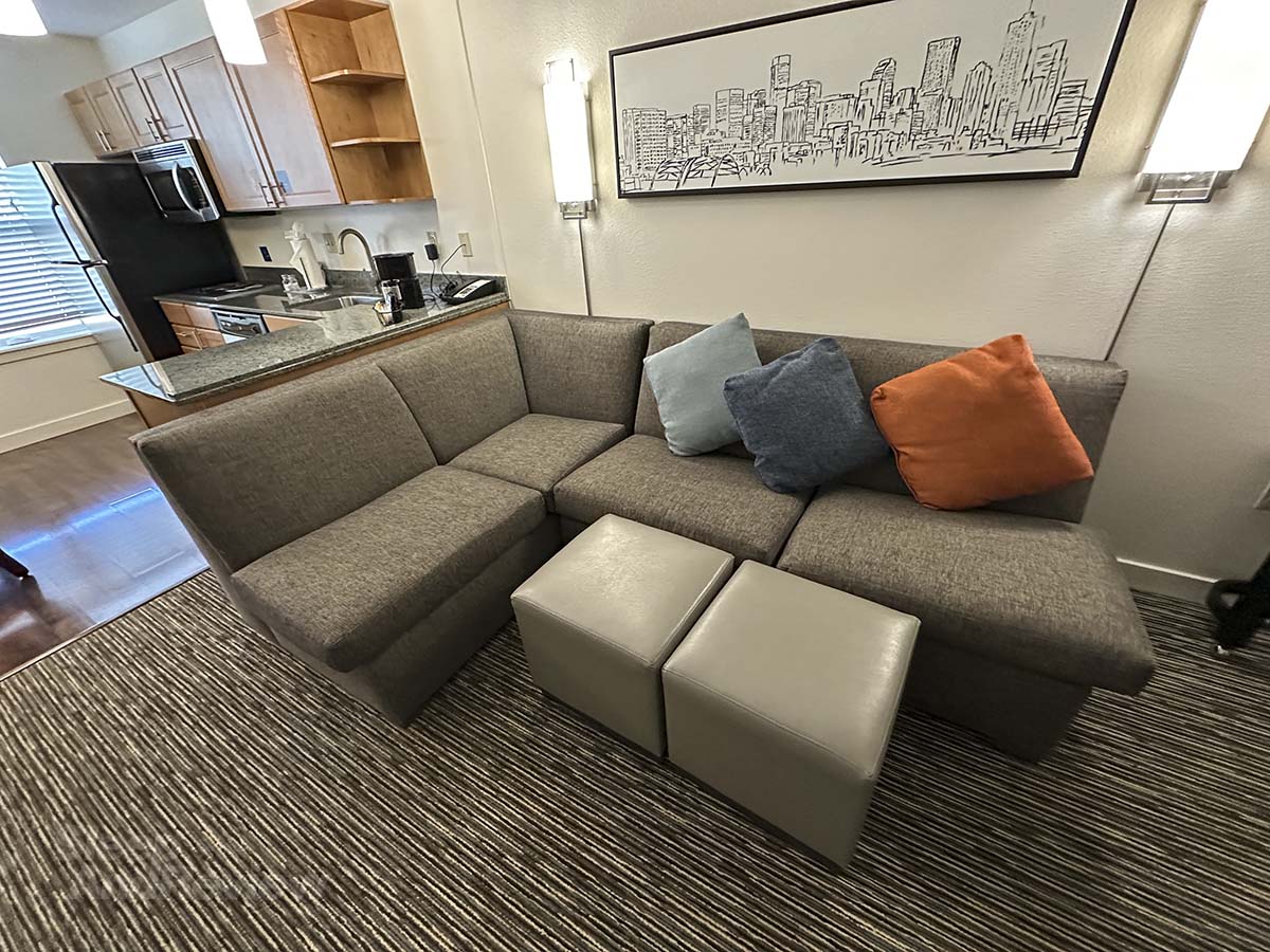 Hyatt House Denver Airport living room couch