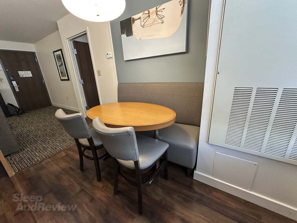 Dining room table in my room at the Hyatt House Denver Airport