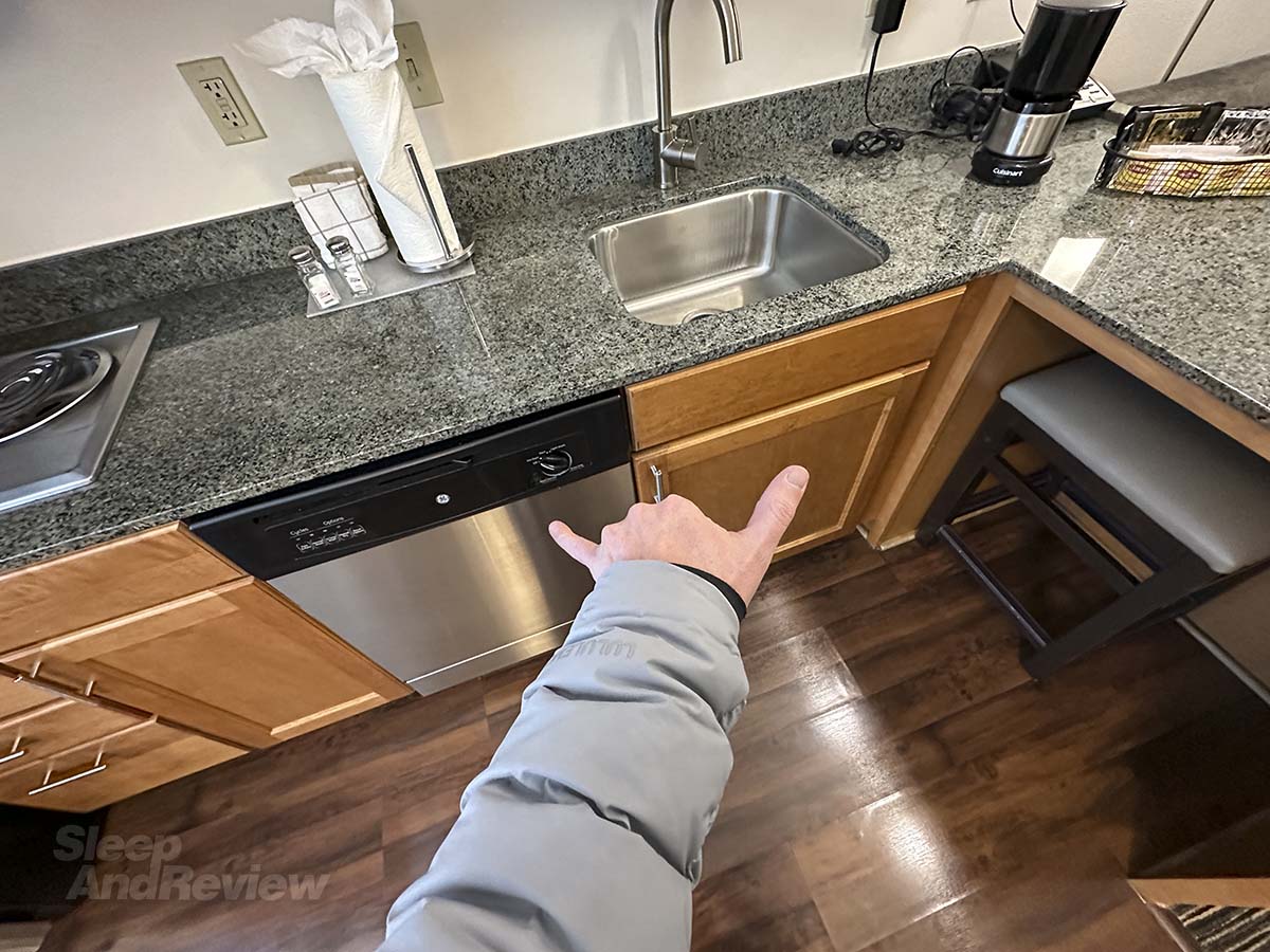 Hyatt House Denver Airport in room dishwasher