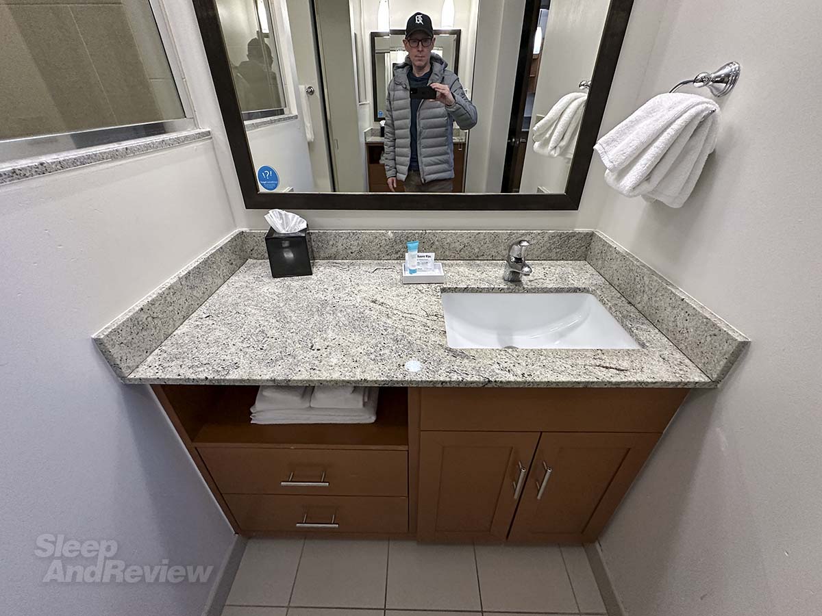 Hyatt House Denver Airport bathroom vanity