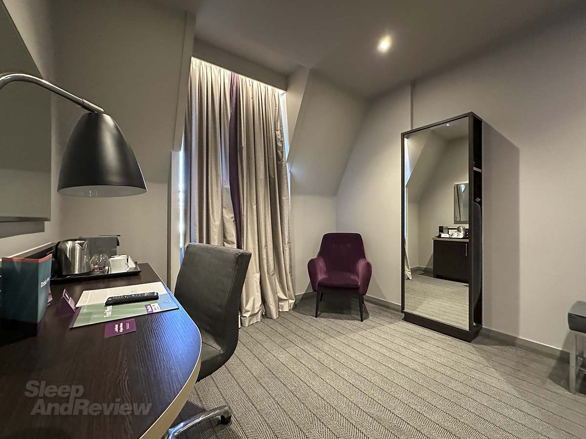 Main room with lounge area in my Premier Plus room Premier Inn London County Hall Hotel