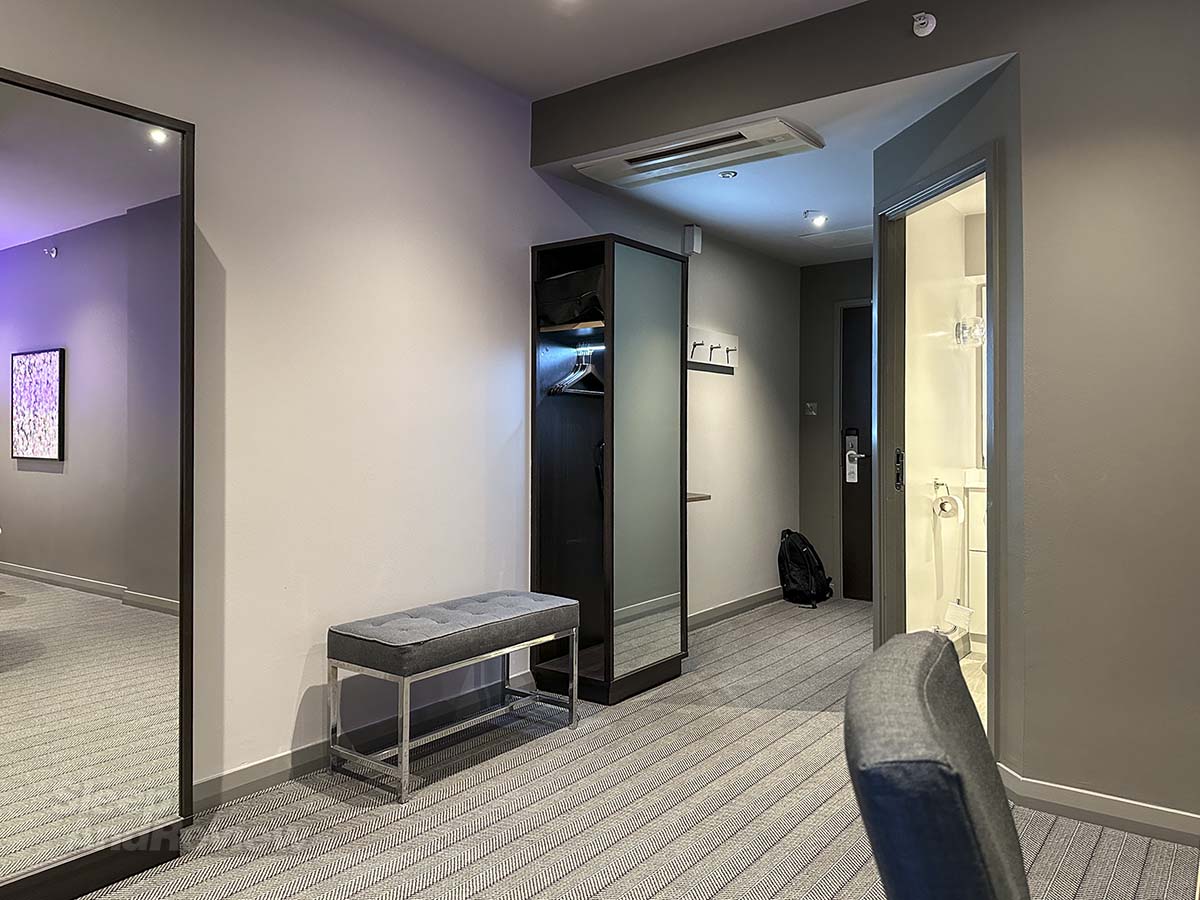 Looking towards the main entrance in my Premier Plus room in the Premier Inn London County Hall Hotel