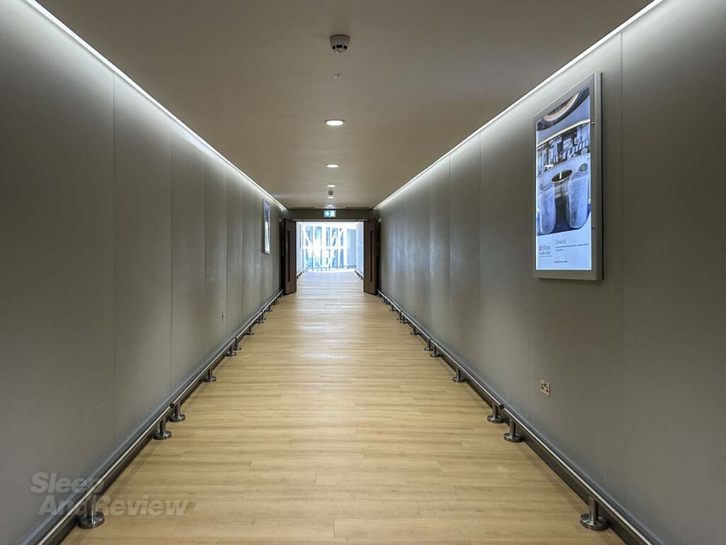 Walkway leading to the Hilton Garden Inn Terminal 2 Heathrow Airport
