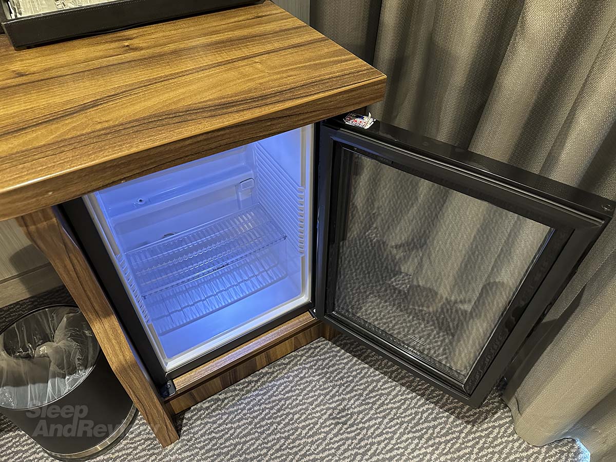 Refrigerator in my room in the Hilton Garden Inn Heathrow Airport