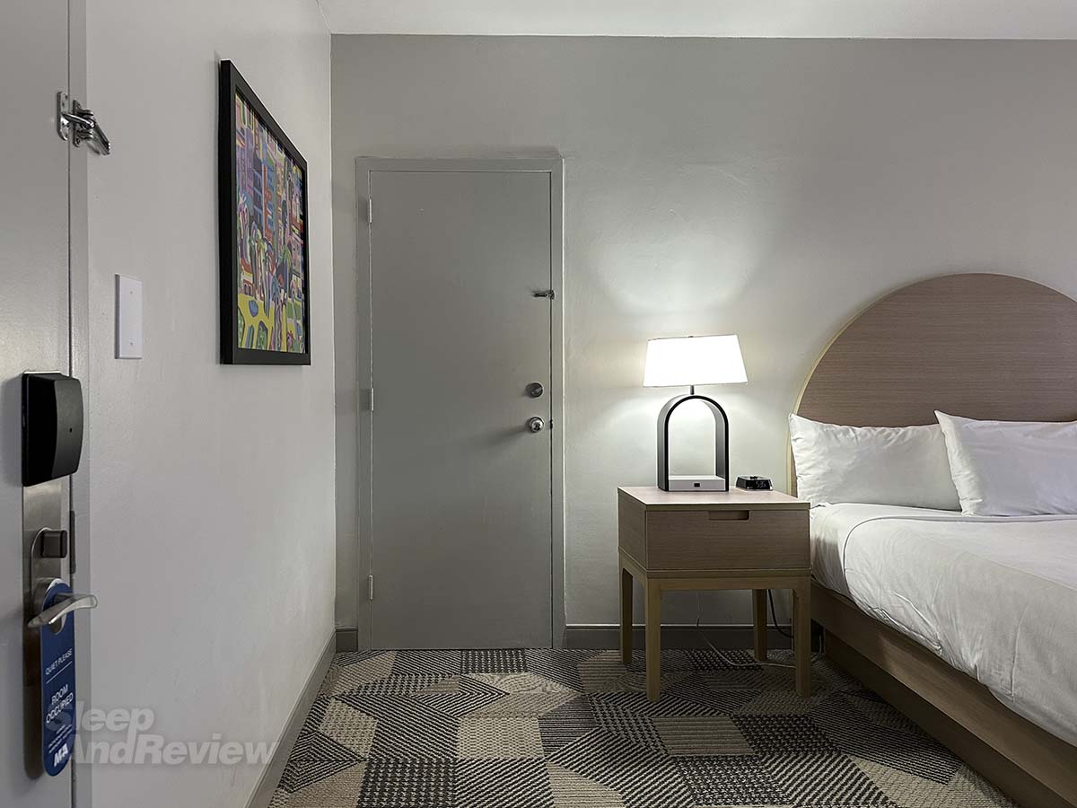 Door leading to an adjoining room in my room at the Miami International Airport hotel