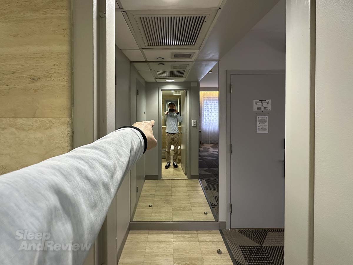 Large full length mirror in my room at the Miami International Airport hotel