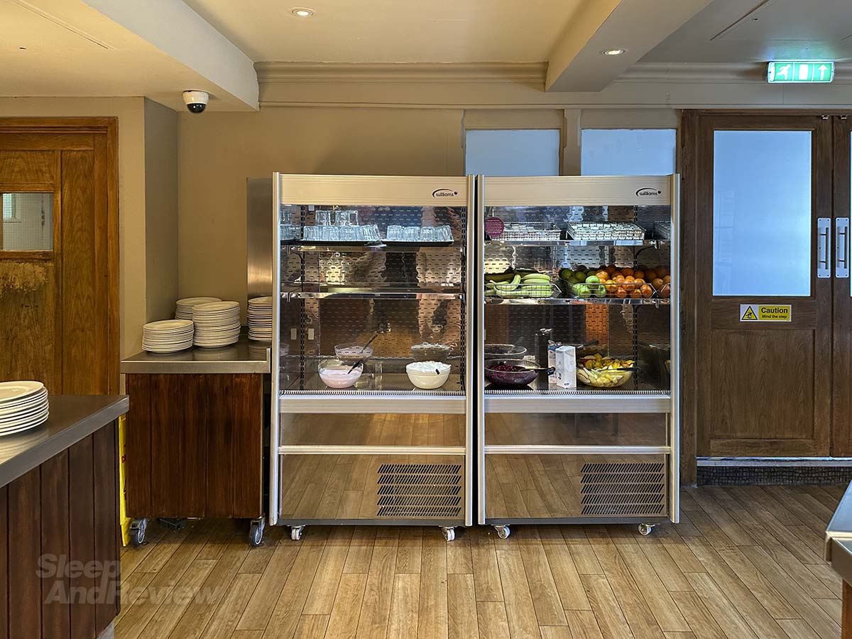 Fruit and yogurt for breakfast Premier Inn London County Hall Hotel restaurant