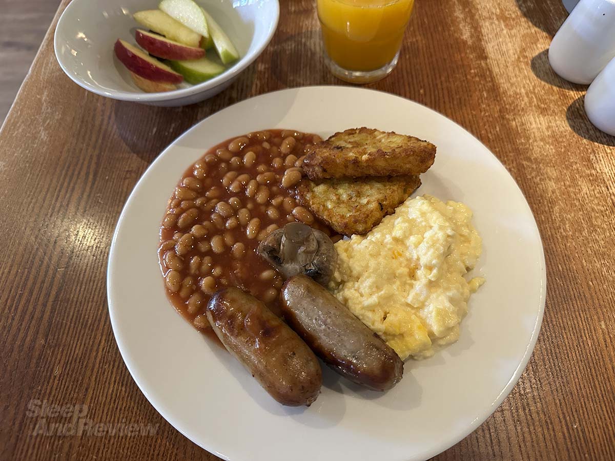 My full English breakfast in the Premier Inn London County Hall Hotel restaurant