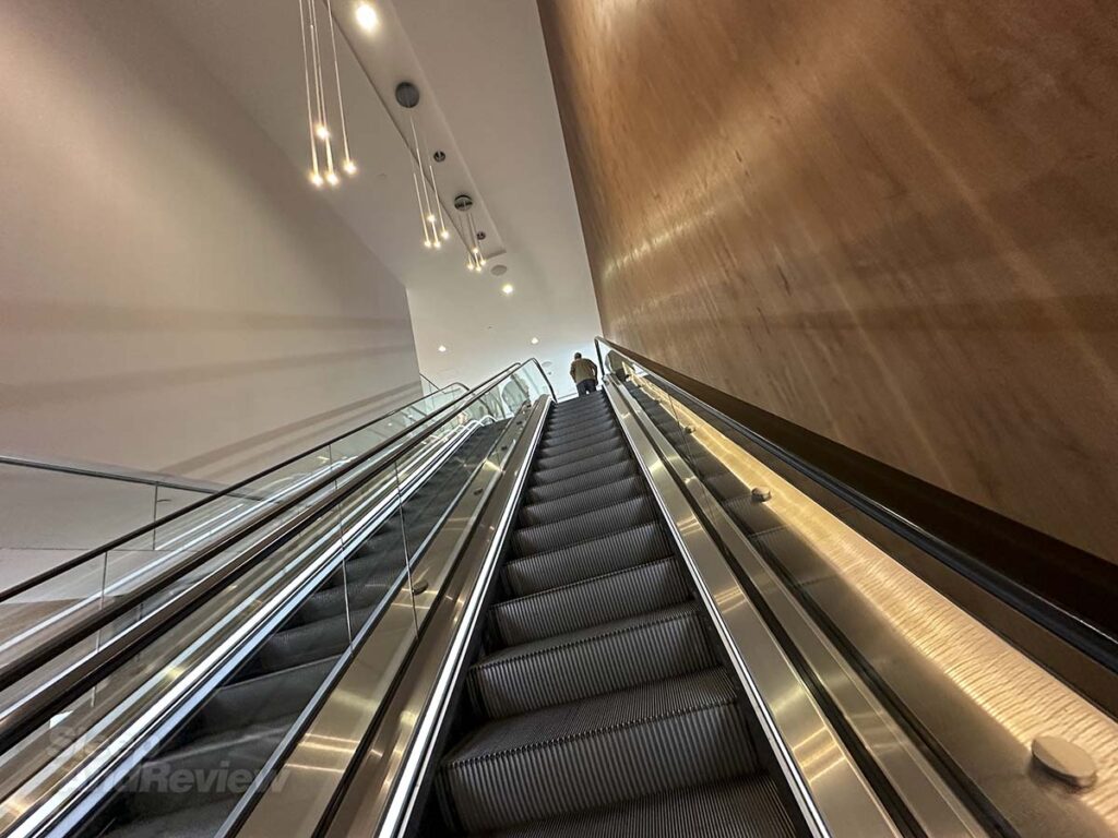 Escalator leading up to the lobby Westin hotel Denver airport