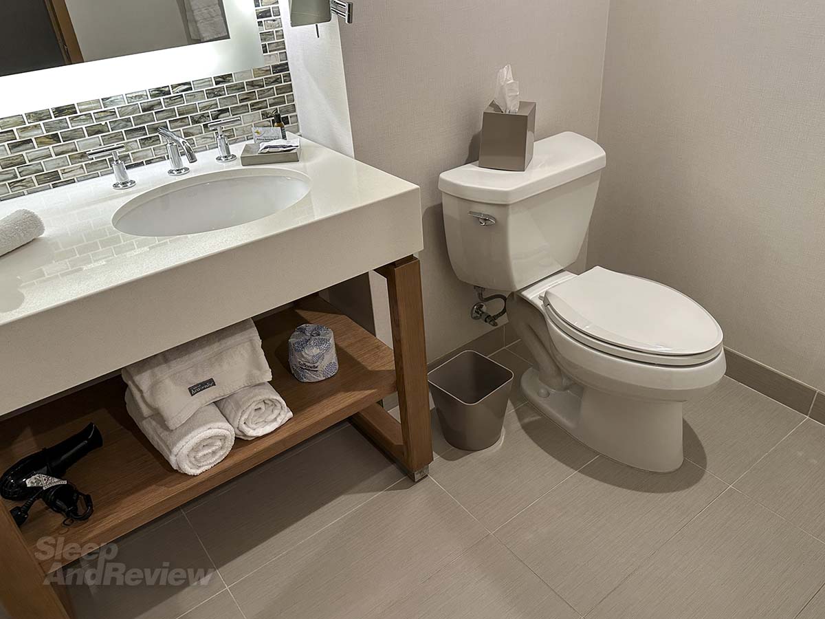 Bathroom toilet in my room at the Westin hotel Denver airport