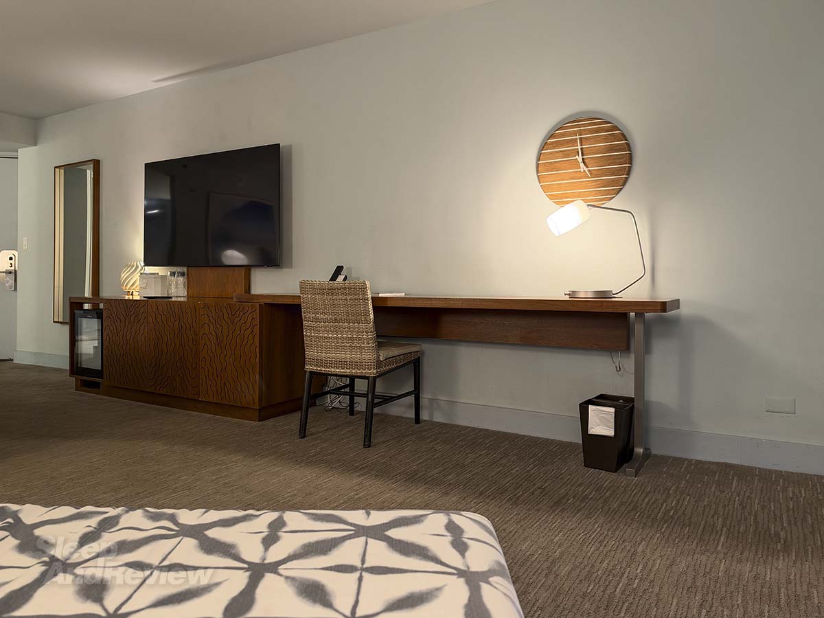 Large desk and work table in my room at the Hyatt Regency Waikiki Resort and Spa
