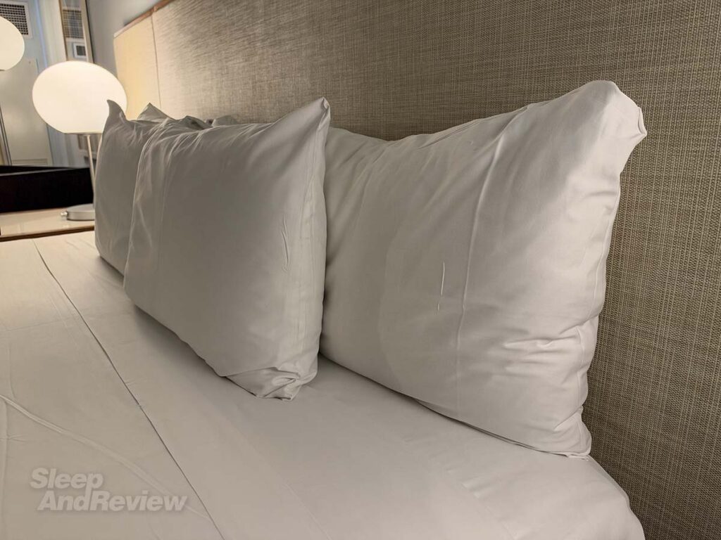 Large pillows on the bed in my room at the Hyatt Regency Waikiki Resort and Spa