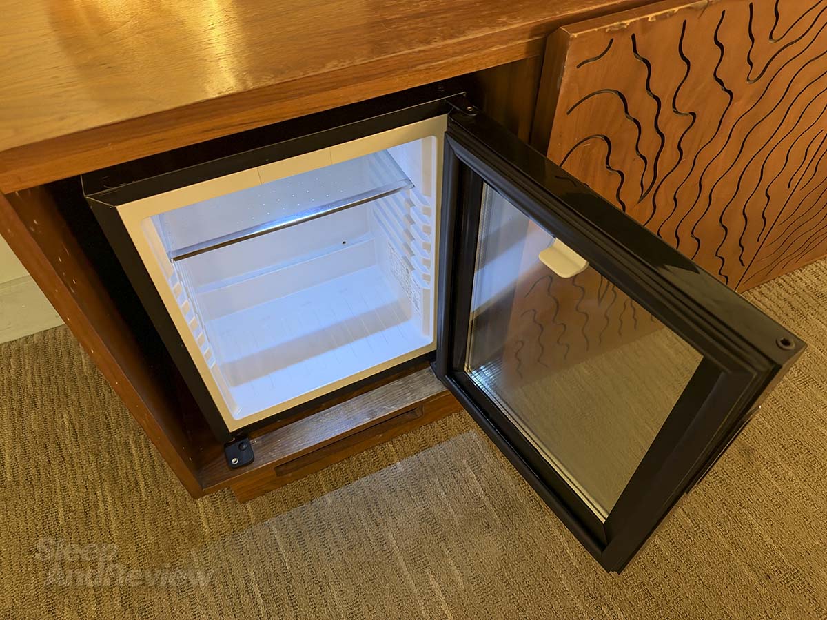 Refrigerator in my room at the Hyatt Regency Waikiki Resort and Spa