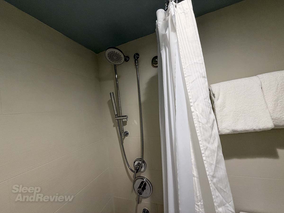 Showerhead in the bathtub in my room at the Hyatt Regency Waikiki Resort and Spa