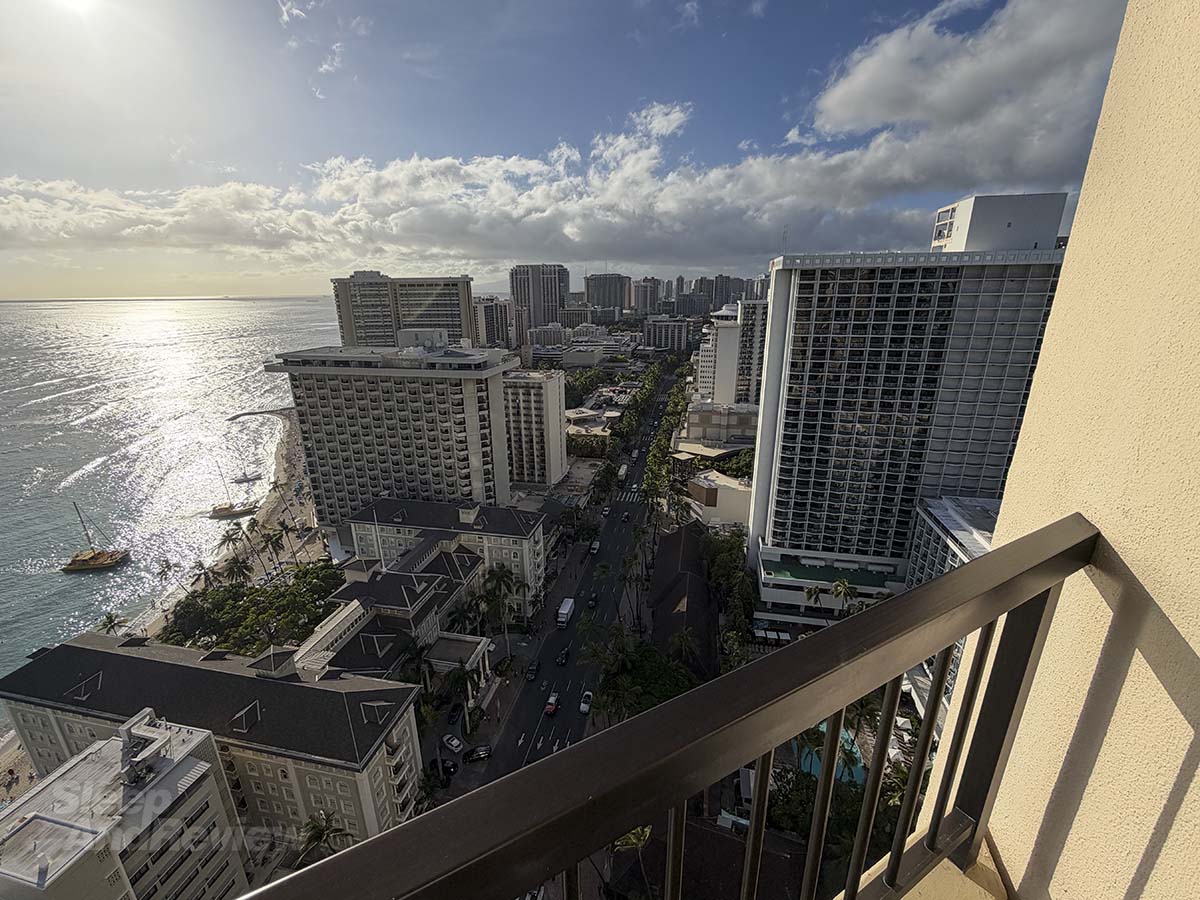 The ocean view from my 30th floor room at the Hyatt Regency Waikiki Resort and Spa