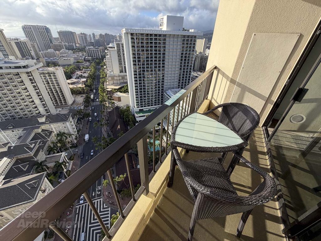 Overlooking Waikiki from my 30th floor room balcony at the Hyatt Regency Waikiki Resort and Spa